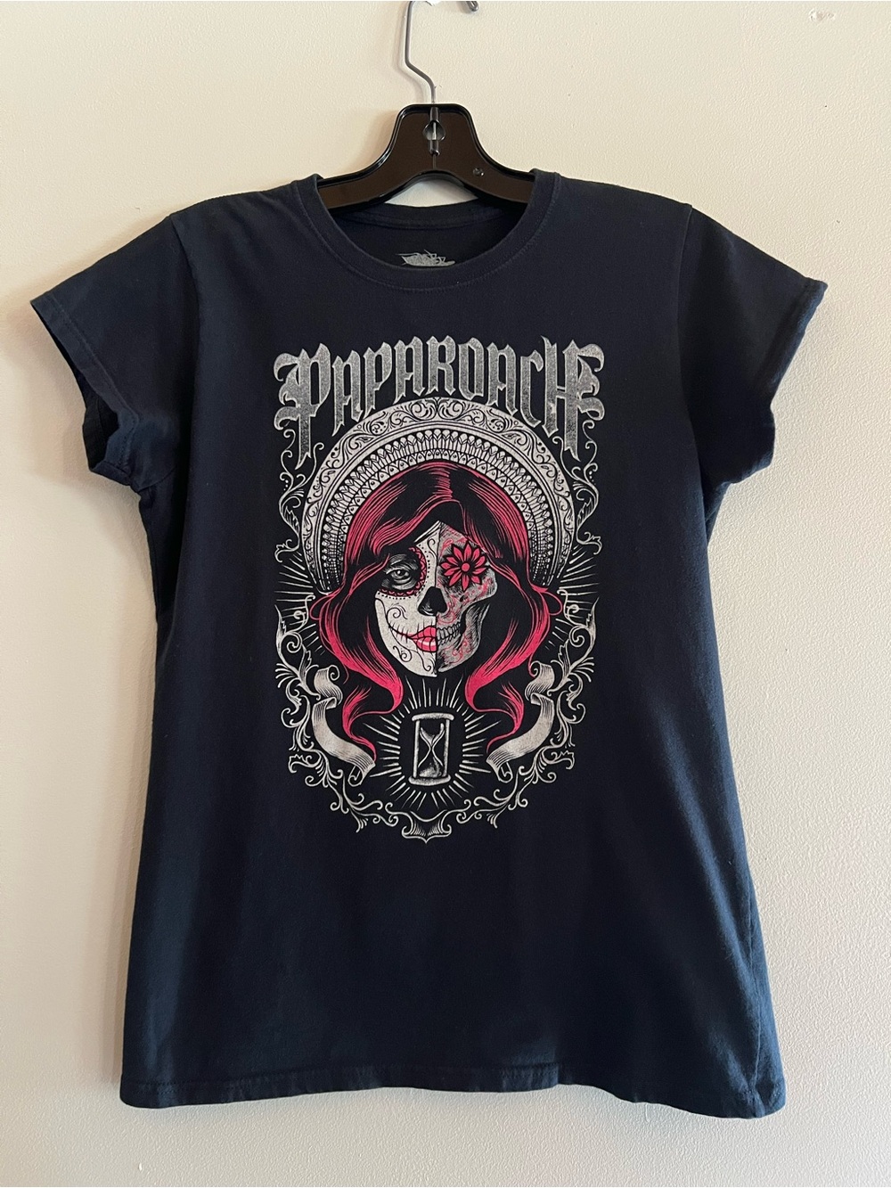 Papa Roach Canada Tour Women’s Medium Black Sugar Skull Graphic Band T-Shirt